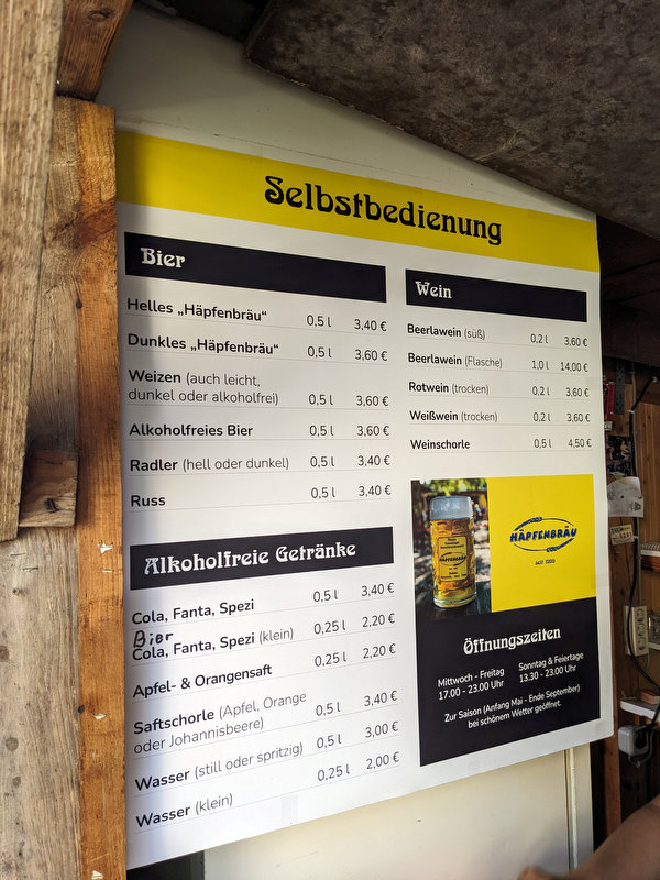 Getränkekarte Rammingen 2024