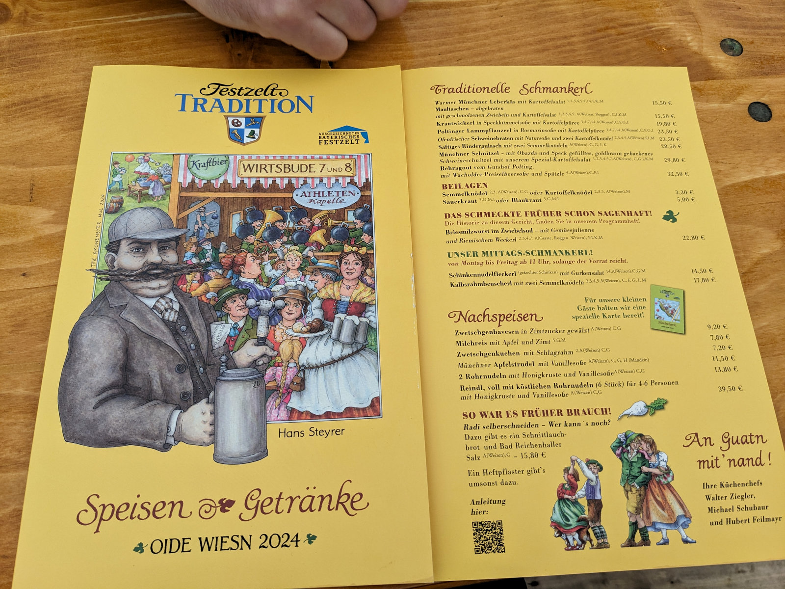 Speisekarte Oide Wiesn 2024 Festzelt Tradition, Frontseite